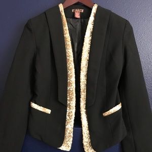 Black and Gold Sequin Blazer